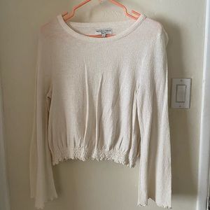 Madewell Texture & Thread cream float sleeve shirt
